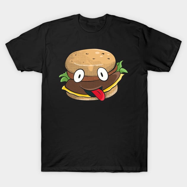 Burger Funny Fast Food Cartoon Hamburger T-Shirt by Foxxy Merch